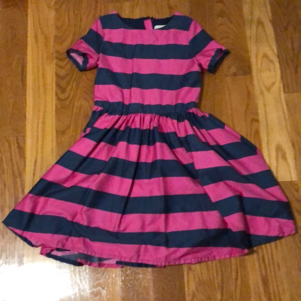 Kids pink and navy striped dress